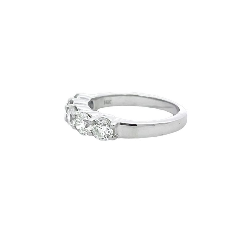 Five Stone Diamond Wedding Band 1.44CT 14K White Gold