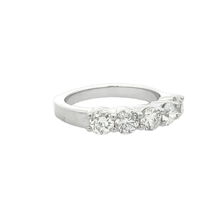 Five Stone Diamond Wedding Band 1.44CT 14K White Gold