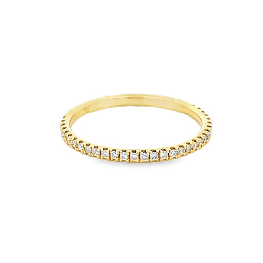 Half-Way White Diamond Band 0.15CT 18K Yellow Gold