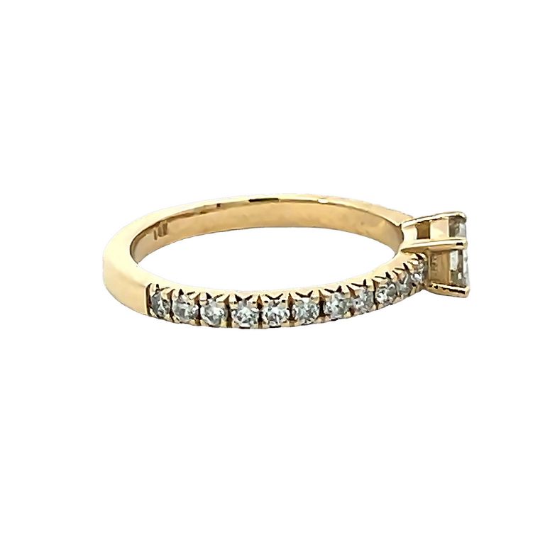 Stackable Baguette & Round Diamond Band 0.79CT 14K Yellow