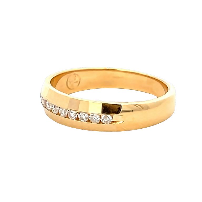 Men Diamond Band Round Diamonds 0.20CT  14K Yellow Gold