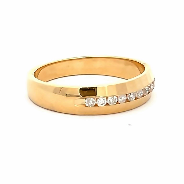 Men Diamond Band Round Diamonds 0.20CT  14K Yellow Gold