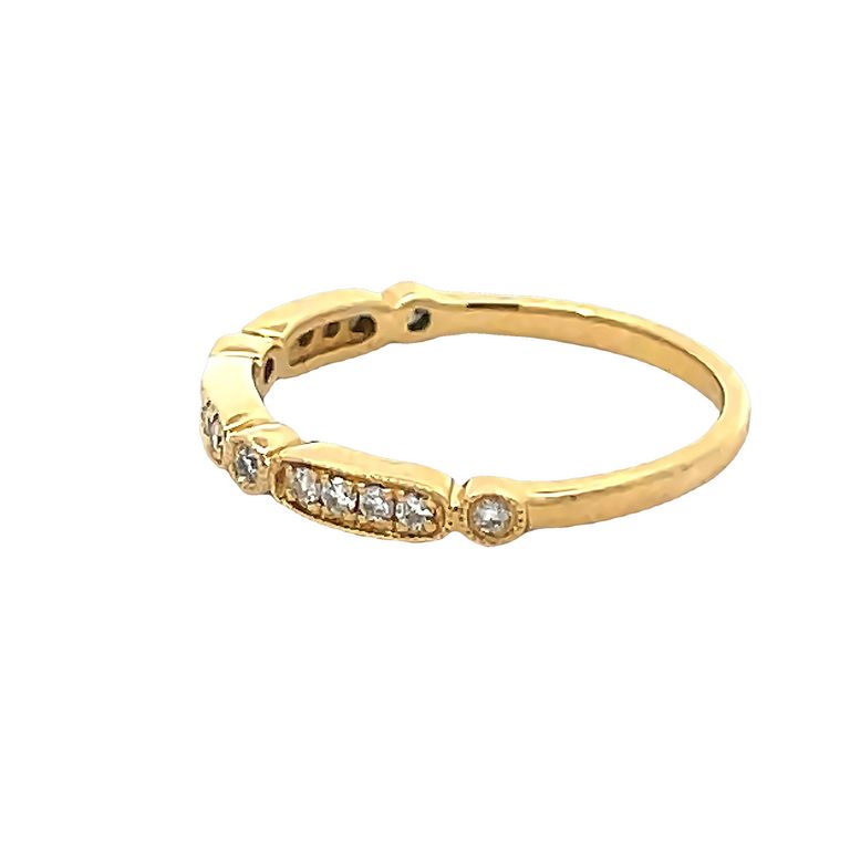 Stackable Diamond Ring Band 0.18CT 14K Yellow Gold