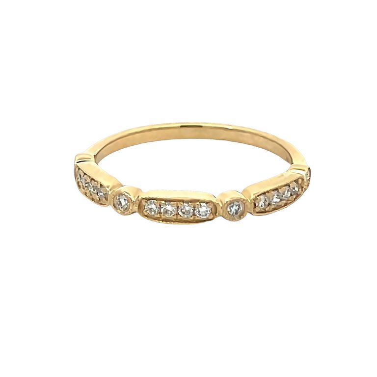 Stackable Diamond Ring Band 0.18CT 14K Yellow Gold