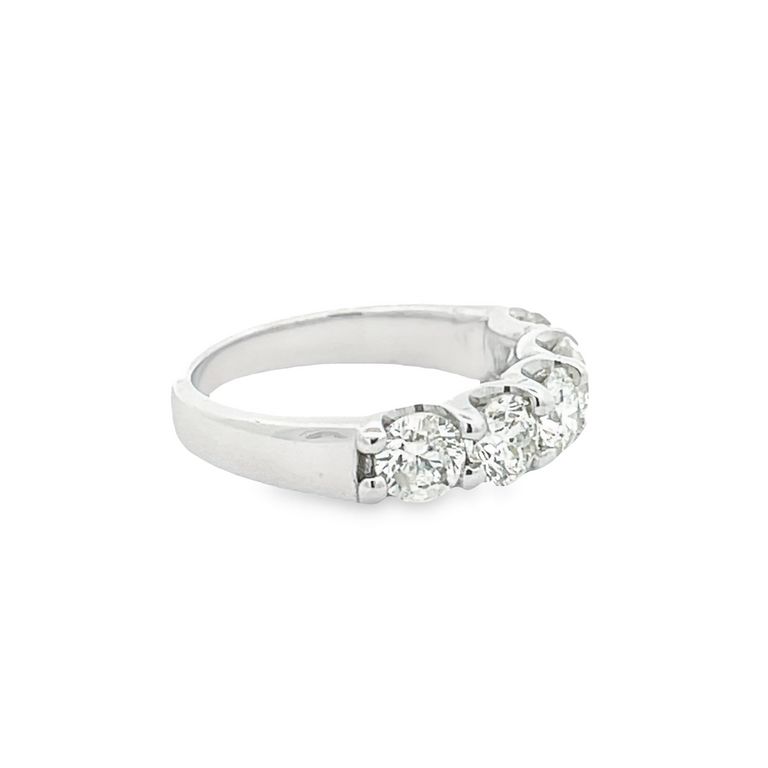 Five Stone Diamond Wedding Band 2.05CT 14K White Gold