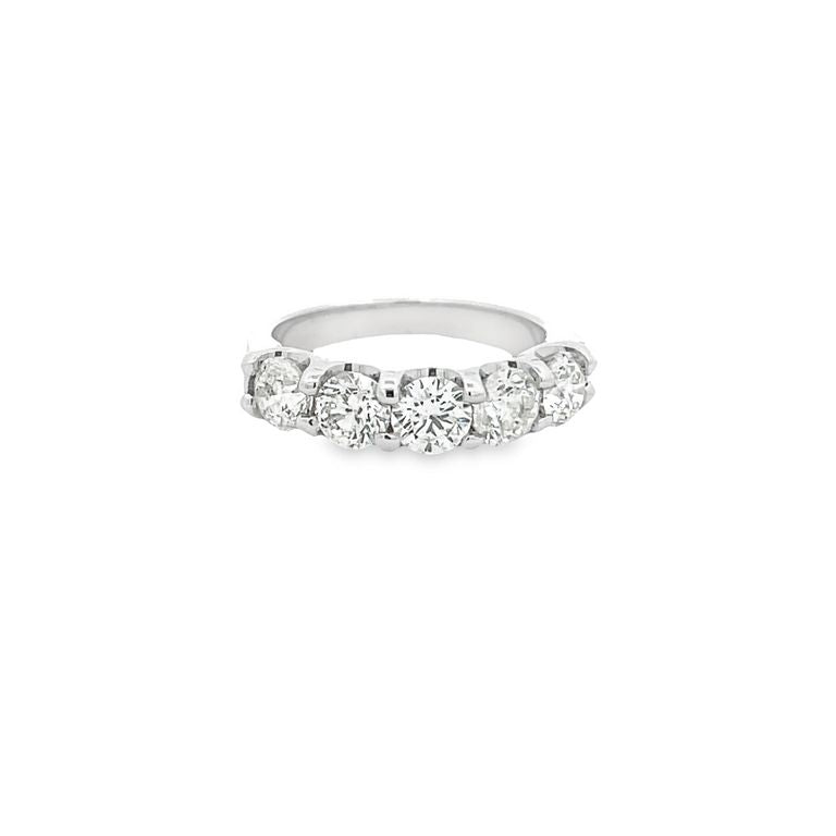 Five Stone Diamond Wedding Band 2.05CT 14K White Gold