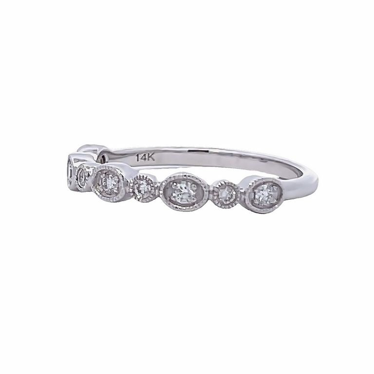 Stackable Diamond Ring Band 0.16CT 14K White Gold