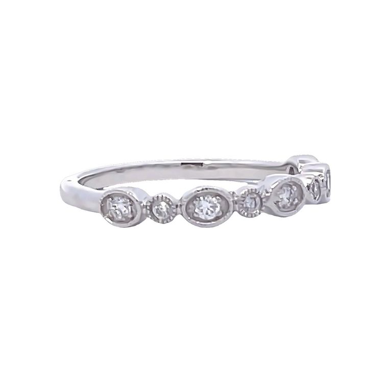 Stackable Diamond Ring Band 0.16CT 14K White Gold