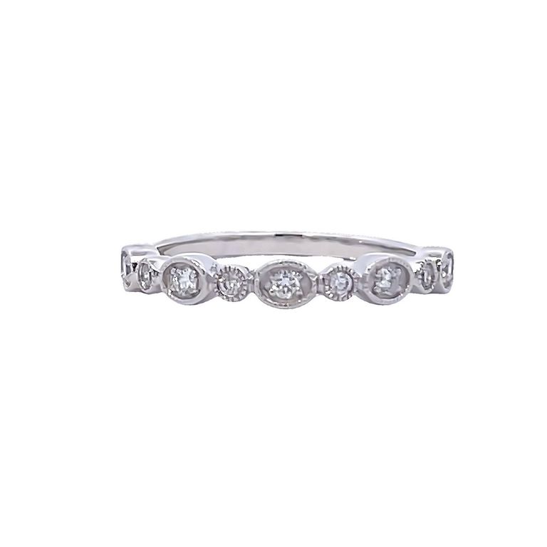 Stackable Diamond Ring Band 0.16CT 14K White Gold