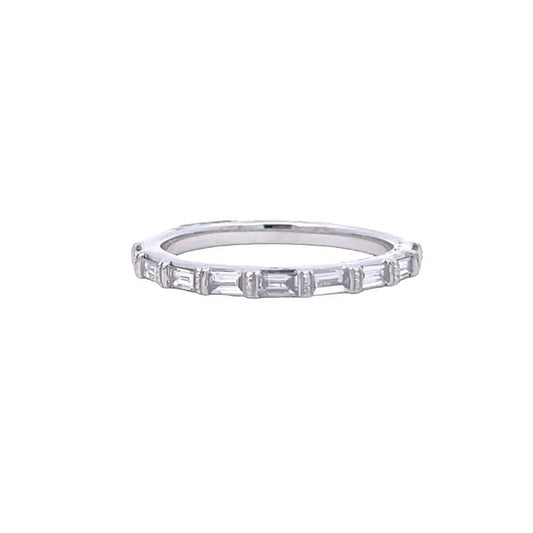 Stackable Baguette Diamond Ring Band 0.33CT 14K White Gold