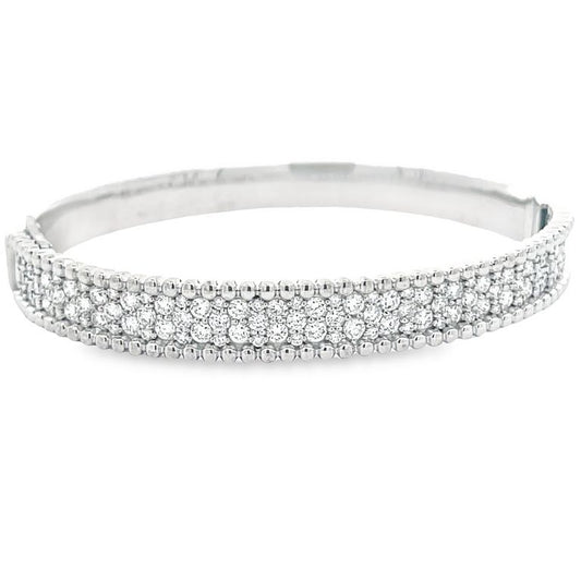 Diamond Bangle 3.30CT 18K White Gold