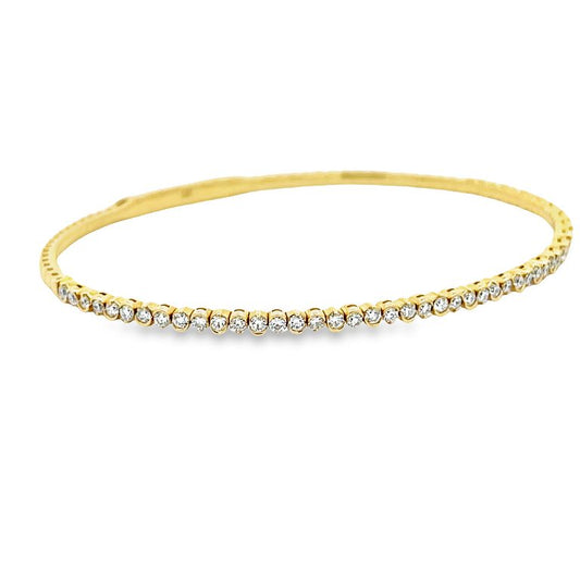 Flexible Diamond Bangle 0.85CT 14K Yellow Gold