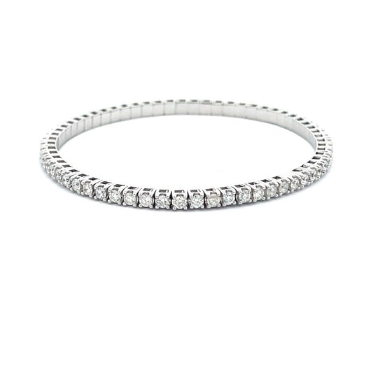 Flex Diamond Tennis Bangle 3.75CT 14K White Gold 7"