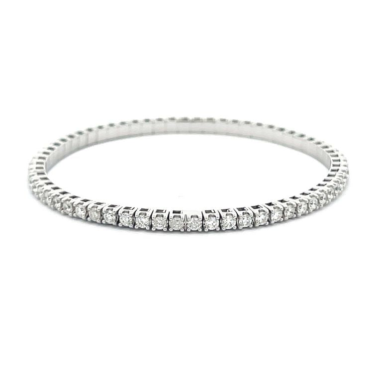 Flex Diamond Tennis Bangle 3.75CT 14K White Gold 7"