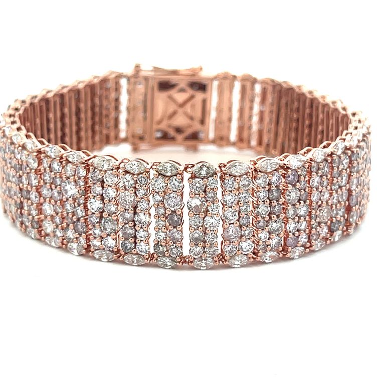 Fashion Pink Diamond Bracelet 20.26CT 18K Rose Gold