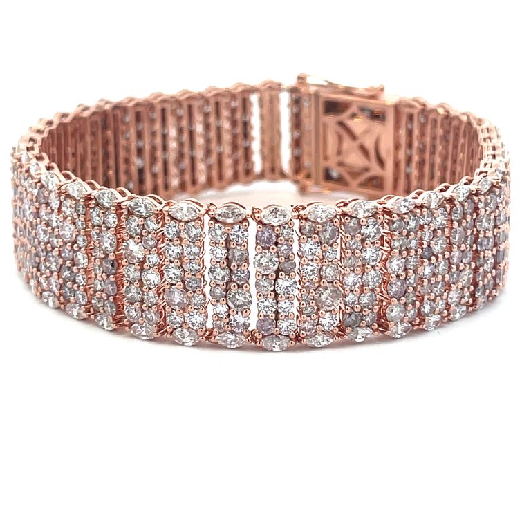 Fashion Pink Diamond Bracelet 20.26CT 18K Rose Gold