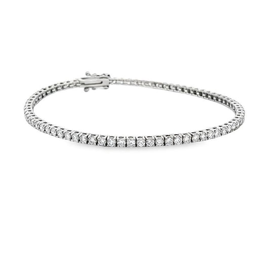 Diamond Tennis Bracelet White Round Diamonds 3.18CT, H color SI clarity in 14KW