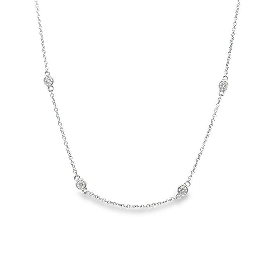 Diamond By Yard Necklace 0.38CT 14K White Gold