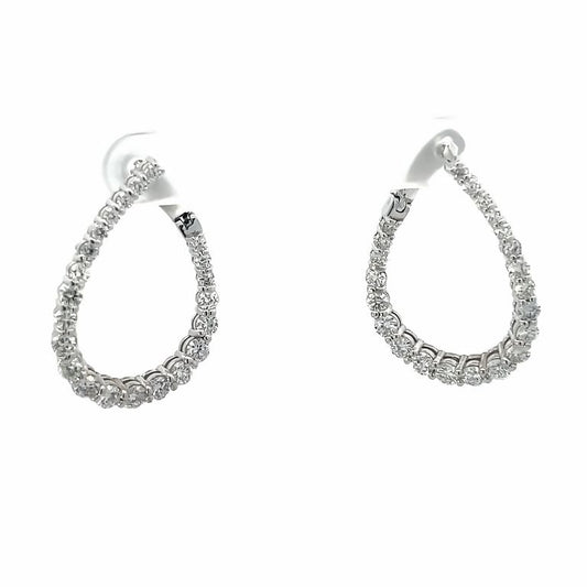 Round Diamonds 2.55CT 14K White Gold Lever Back Earrings