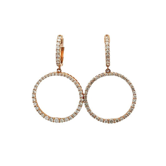 Round Loup Diamond Earring 1.20CT 18K Rose Gold