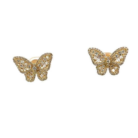 Butterfly Diamond Earring 1.75CT 18K Yellow Gold