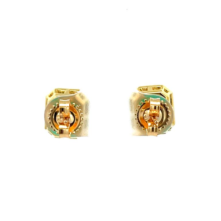 Colombian Green Emerald & Diamond Earrings 2.70CT D.50CT 18K Yellow Gold