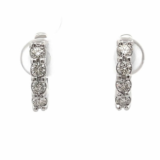 Diamond Earrings English Lock 0.72CT 14K White Gold