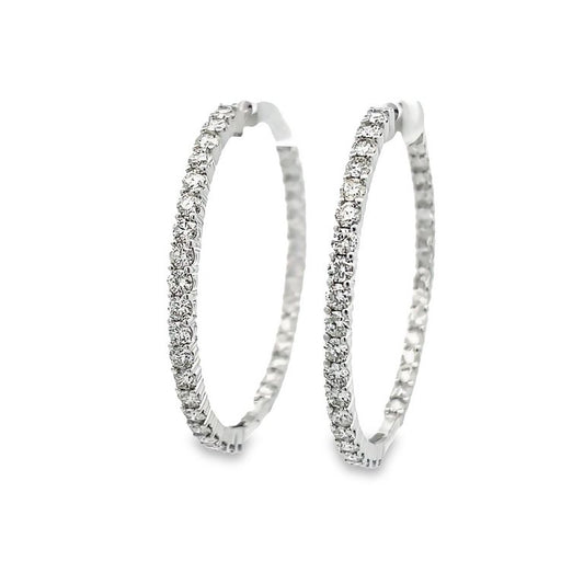 Round Diamond Inside-Out Hoops Earrings 5.05CT 14K White Gold