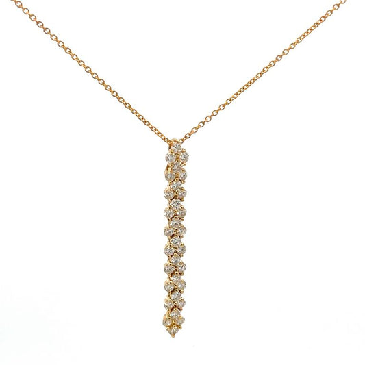 Diamond Pendant Necklace 1.38CT 18K Yellow Gold