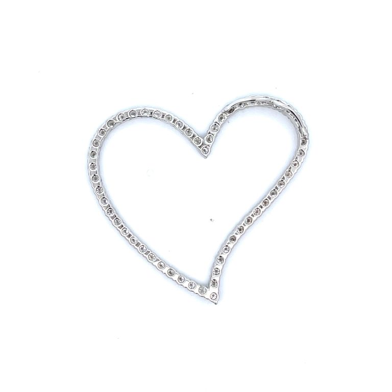 Heart Shape Diamond Pendant 2.24CT 14K White Gold