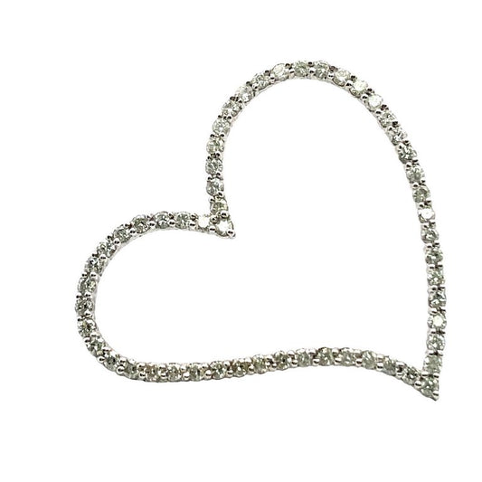 Heart Shape Diamond Pendant 2.24CT 14K White Gold