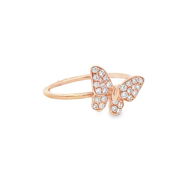 Butterfly Fashion Diamond Ring .25CT 18K RG