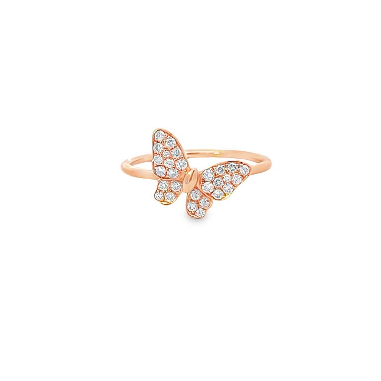 Butterfly Fashion Diamond Ring .25CT 18K RG