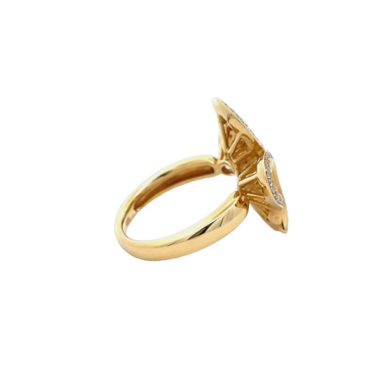 Fashion Flower Diamond Ring 0.37CT 14K Yellow Gold