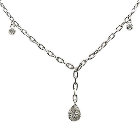 Diamond Cable Necklace 1.00CT 18K White Gold