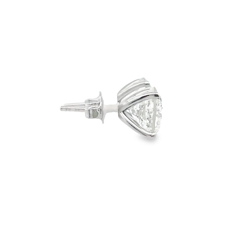 White Round Diamond 6.59 CT H/ SI1 - SI2 14K White Gold Diamond Studs Earrings