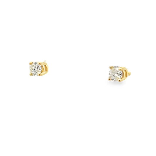 Diamond Studs Earrings White Round Diamond 0.09CT in 14K Yellow and White Gold