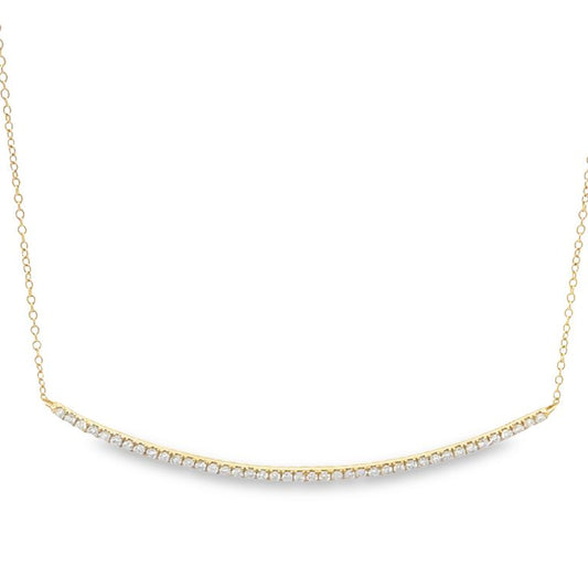 Diamond Bar Necklace 0.30CT 14K Yellow Gold